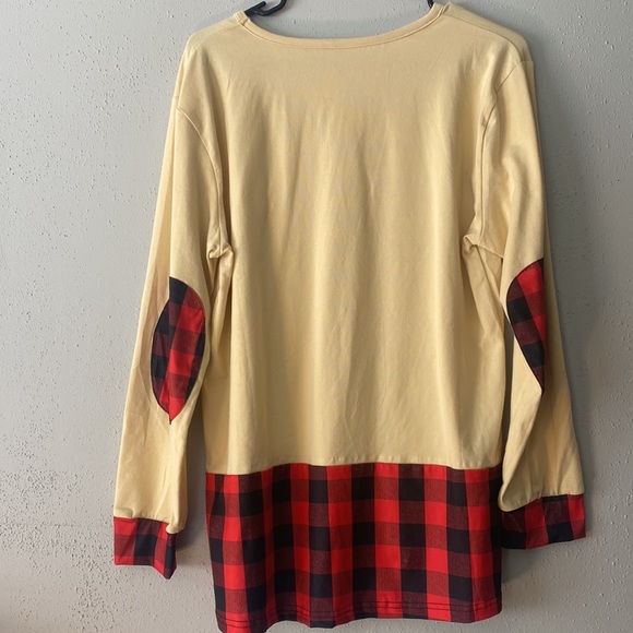 Merry Christmas Women’s Large Long Sleeve Buffalo Black/Red - Picture 6 of 6